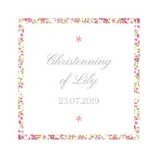 Christening Gift Tags Liberty Cross (square) pink