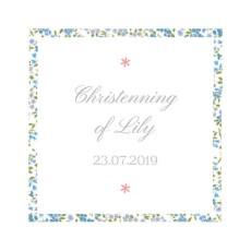 Christening Gift Tags Liberty Cross (square) blue