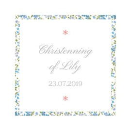 Christening Gift Tags Liberty Cross (square) blue